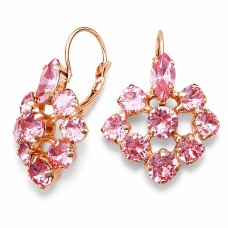 Auskari „Greznums II (Light Rose)“ ar Swarovski® kristāliem