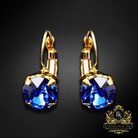 Auskarai moterims DiamondSky „Glory (Sapphire)“ su Swarovski kristalais