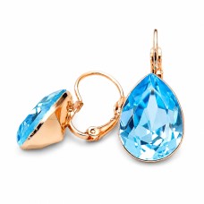 Earrings “Crystal Drop II” (Aquamarine Blue) dazzling with Crystals by Swarovski®