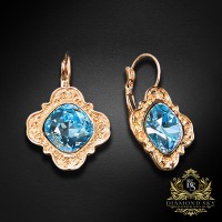 Auskari "Nostalģija III (Aquamarine Blue)" ar Swarovski™ kristāliem