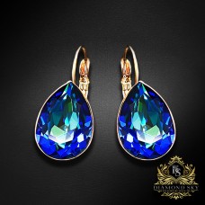 Auskari "Kristāla Lāse II (Bermuda Blue)" ar Swarovski™ kristāliem