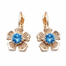 Auskari „Krāsainais Greznums (Aquamarine Blue)“ ar Swarovski® kristāliem