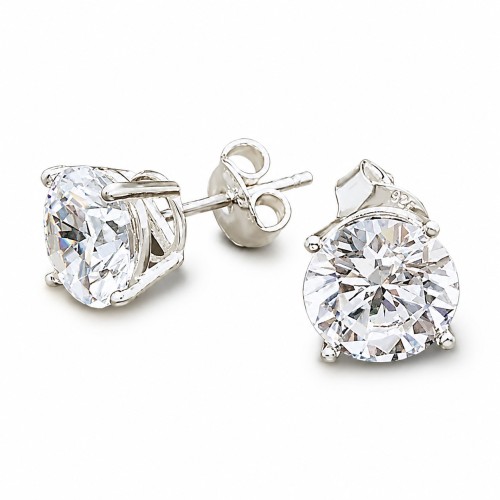 Sudraba auskari „Junona“ ar Swarovski Zirconia Pure Brilliance kristāliem
