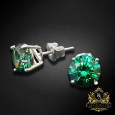 Sudraba auskari "Junona (Green)" ar Swarovski Zirconia Pure Brilliance kristāliem