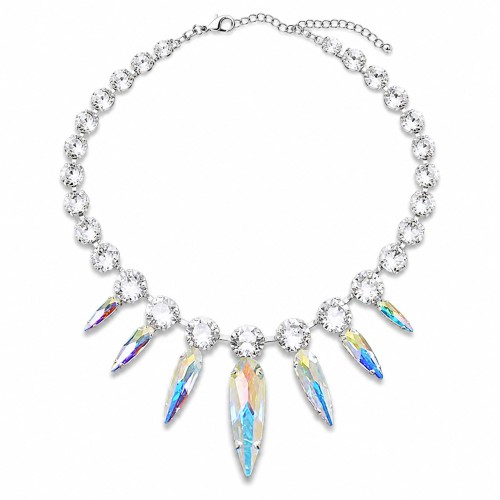 Bridal Necklace “Atlantis (Aurora Borealis)” created with Crystals by Swarovski®