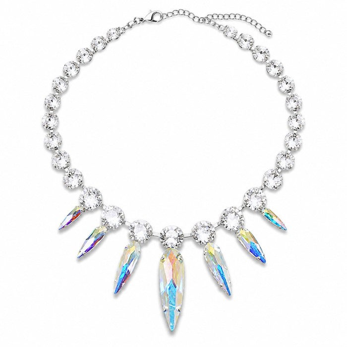 Kāzu kaklarota „Atlantis (Aurora Borealis)“ ar Swarovski® kristāliem