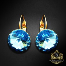 Auskari "Klaris II (Aquamarine Blue)" ar Swarovski™ kristāliem