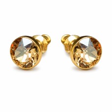 Earrings “Classic (Golden Shadow)” created with Crystals by Swarovski®