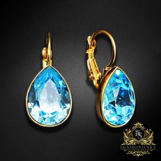 Auskari "Kristāla Lāse (Aquamarine Blue)" ar Swarovski™ kristāliem