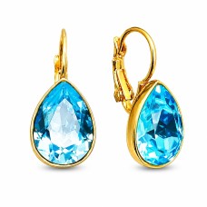 Earrings “Crystal Drop (Aquamarine Blue)” created with Crystals by Swarovski®