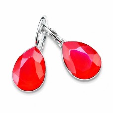 Earrings “Crystal Drop (Royal Red)” created with Crystals by Swarovski®