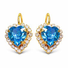 Auskari „Okeāna Sirds (Aquamarine Blue)“ ar Swarovski® kristāliem