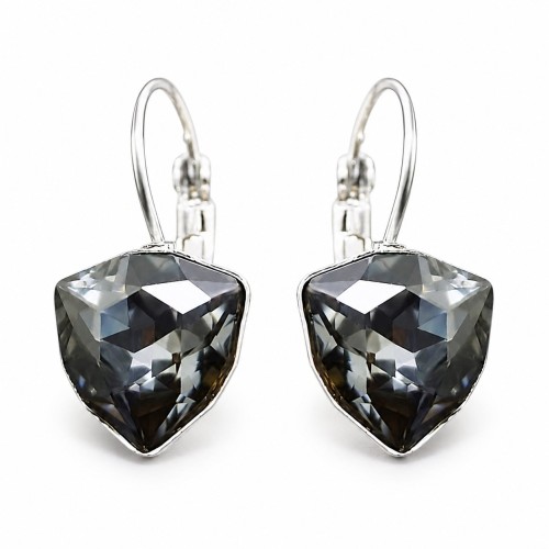 Kõrvarõngad „Bermuda Triangle (Silver Night)“ Swarovski® kristallidega