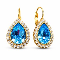 Auskari „Debesu Piliens (Aquamarine Blue)“ ar Swarovski® kristāliem