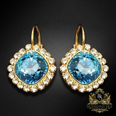 Auskari "Apžilbinošs Mirdzums III (Aquamarine Blue)" ar Swarovski™ kristāliem