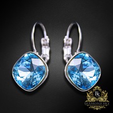 Auskari "Apžilbinošs Spīdums IV (Aquamarine Blue)" ar Swarovski™ kristāliem