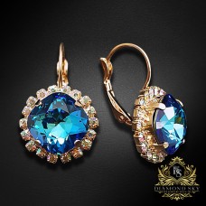 Auskari "Apžilbinošs Mirdzums III (Bermuda Blue)" ar Swarovski™ kristāliem