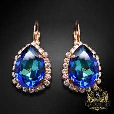 Auskari "Debesu Piliens III (Bermuda Blue)" ar Swarovski™ kristāliem