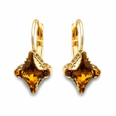 Auskari „Kristāla Rombs II (Topaz Dorado)“ ar Swarovski® kristāliem