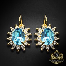 Auskari "Ferro (Aquamarine Blue)" ar Swarovski™ kristāliem