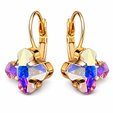 Auskari „Bizantijas Krusts (Aurora Borealis)“ ar Swarovski® kristāliem