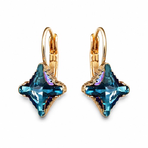 Auskari „Kristāla Rombs II (Aquamarine Metallic Blue)“