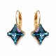Auskari „Kristāla Rombs II (Aquamarine Metallic Blue)“ ar Swarovski® kristāliem