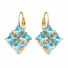 Auskari „Kristāla Viesuļvētra (Aquamarine Blue)“ ar Swarovski™ kristāliem
