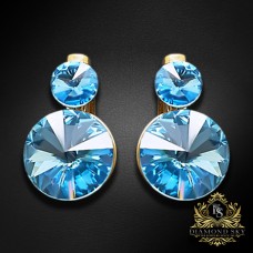 Auskari "Klaris IV (Aquamarine Blue)" ar Swarovski™ kristāliem