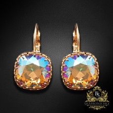 Auskari "Vintāžš V (Light Colorado Topaz Shimmer)" ar Swarovski™ kristāliem