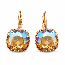 Auskari „Vintage V (Light Colorado Topaz Shimmer)“ ar Swarovski® kristāliem