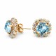 Auskari „Krāšņums III (Aquamarine Blue)“ ar Swarovski® kristāliem