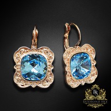 Auskari "Nostalģija (Aquamarine Blue)" ar Swarovski™ kristāliem