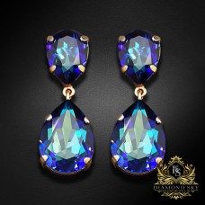 Auskari "Kristāla Lāse III (Bermuda Blue)" ar Swarovski™ kristāliem