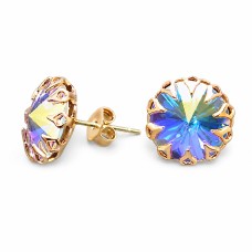 Auskari „Vintāžš VIII (Aurora Borealis)“ ar Swarovski™ kristāliem