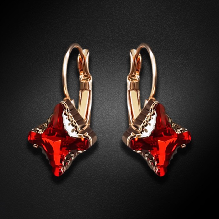 Komplekts "Kristāla Rombs II (Light Siam Metallic Light Gold)" ar Swarovski™ kristāliem
