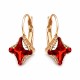 Auskari „Bizantijas Krusts (Light Siam Metallic Light Gold)“ ar Swarovski™ kristāliem