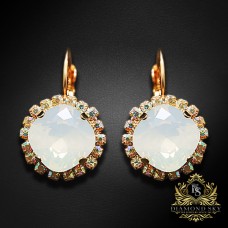 Auskari "Apžilbinošs Mirdzums III (White Opal)" ar Swarovski™ kristāliem