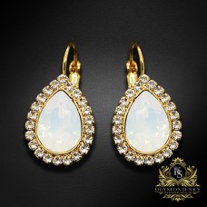 Auskari "Debesu Piliens (White Opal)" ar Swarovski™ kristāliem