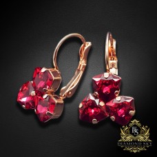 Auskari "Bermudu Trīsstūris III (Scarlet)" ar Swarovski™ kristāliem