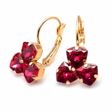 Auskari „Bermudu Trīsstūris III (Scarlet)“ ar Swarovski™ kristāliem