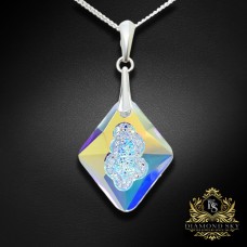 Sudraba kulons "Augošais Kristāls (Aurore Boreale)" ar Swarovski™ kristāliem