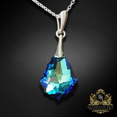 Sudraba kulons "Baroka IV (Bermuda Blue)" ar Swarovski™ kristāliem