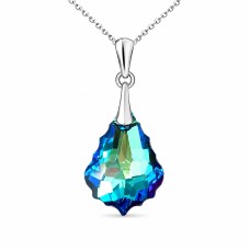 Серебряный кулон 925 пробы «Барокко IV (Bermuda Blue)» с кристаллами Swarovski®