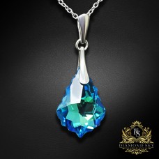 Sudraba kulons "Baroka IV (Aquamarine Blue AB)" ar Swarovski™ kristāliem