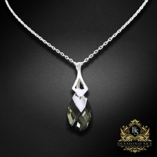 Sudraba kulons "Baroka II (Black Diamond Light Chrome)" ar Swarovski™ kristāliem