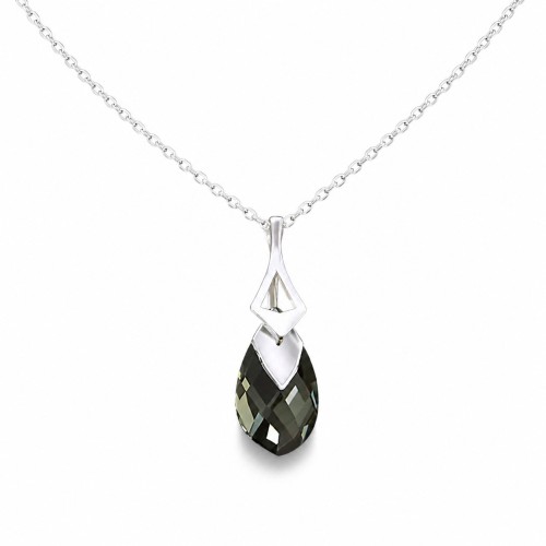 Sudraba kulons „Baroque II (Black Diamond Light Chrome)“