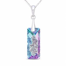 Серебряный кулон 925 пробы «Растущий Кристалл II (Vitrail Light)» с кристаллами Swarovski®