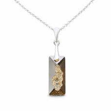 Серебряный кулон «Растущий Кристалл II (Golden Shadow)» с кристаллами Swarovski™