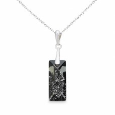 Серебряный кулон 925 пробы «Растущий Кристалл II (Silver Night)» с кристаллами Swarovski®